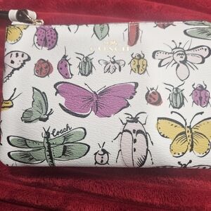 Coach Multicolor Insect Print Wristlet